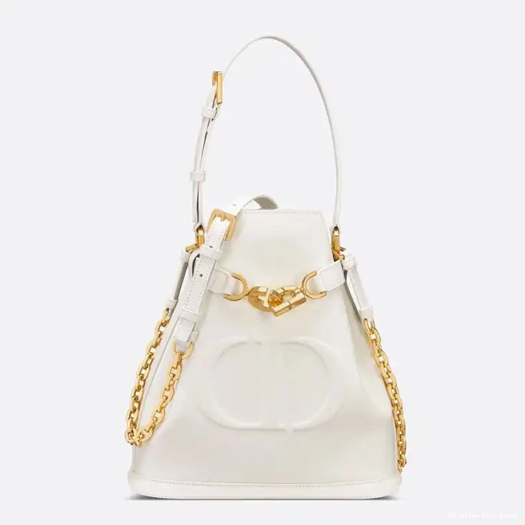 CD-Embossed Medium C'est Calfskin Dior White Bag 0430 Luxury